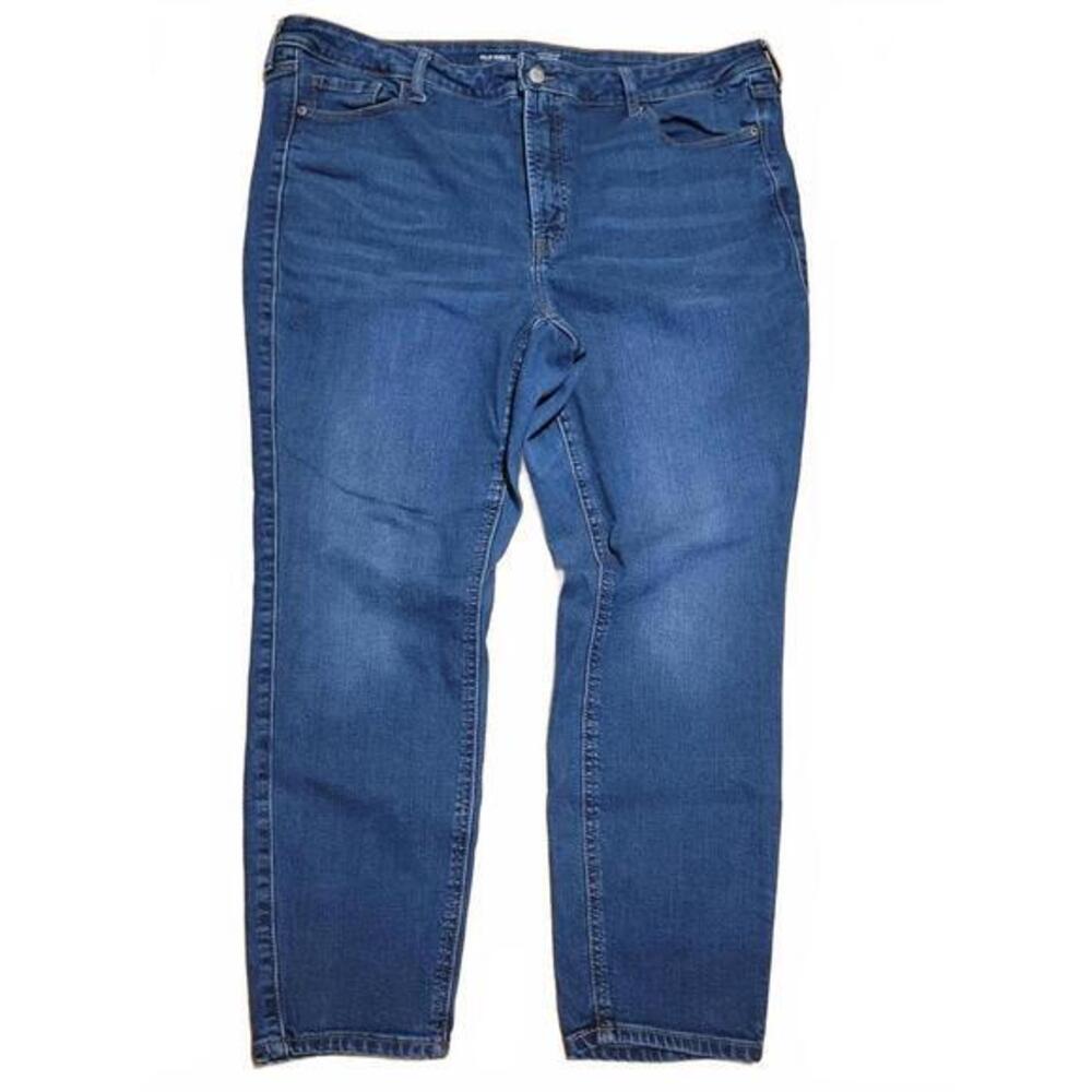 Old Navy Rockstar Super Skinny Jeans Extra High Rise Medium Wash Blue Womens 22